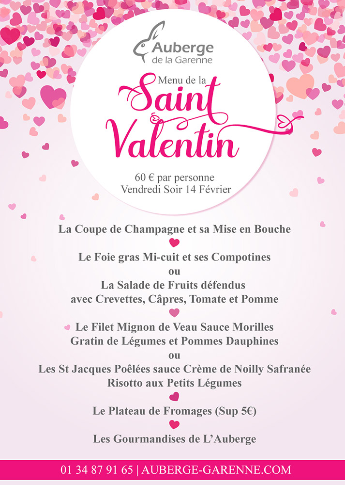 Saint Valentin - Vendredi soir 14 Février